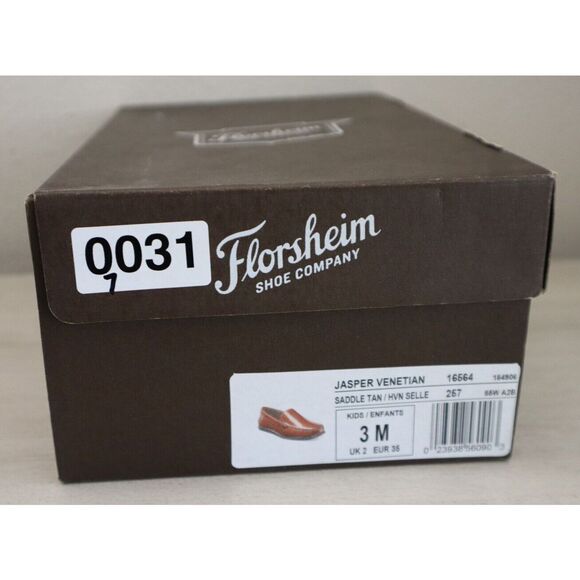 Florsheim 16564-257 Kids Sz 3M Saddle Tan Brown Jasper Venetian Jr. Loafers - Picture 12 of 12